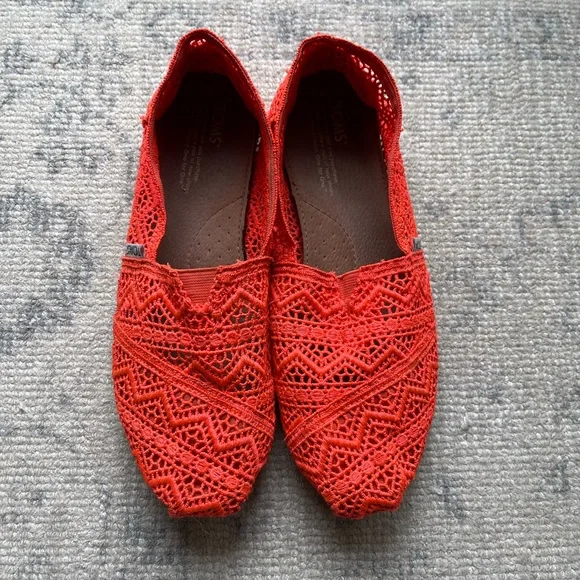 Bright orange crochet Tom sneakers - Picture 5 of 6